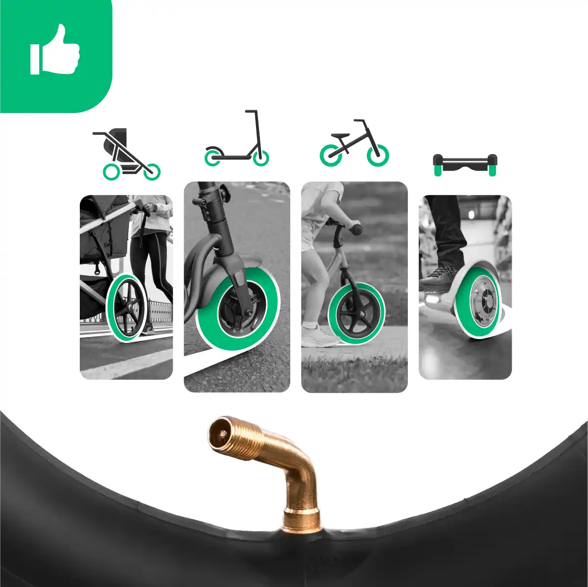 Schlauch 10x2.125 gewinkeltes Ventil 60 50 Kinderwagen