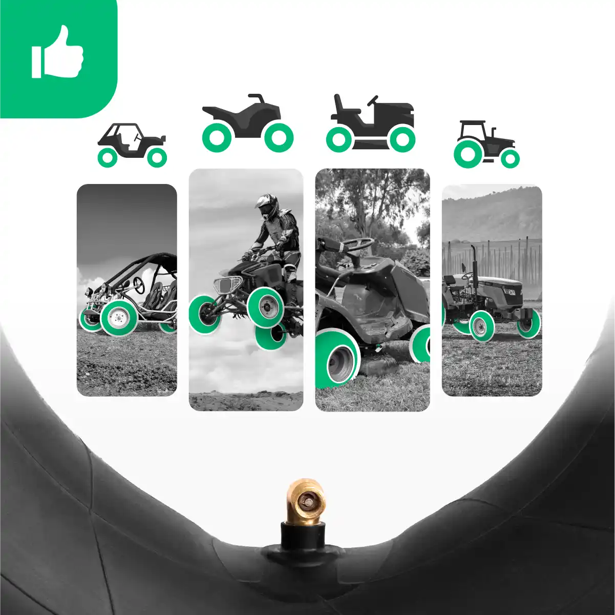 Schlauch 15x6.00-6 Quad gewinkeltes Ventil