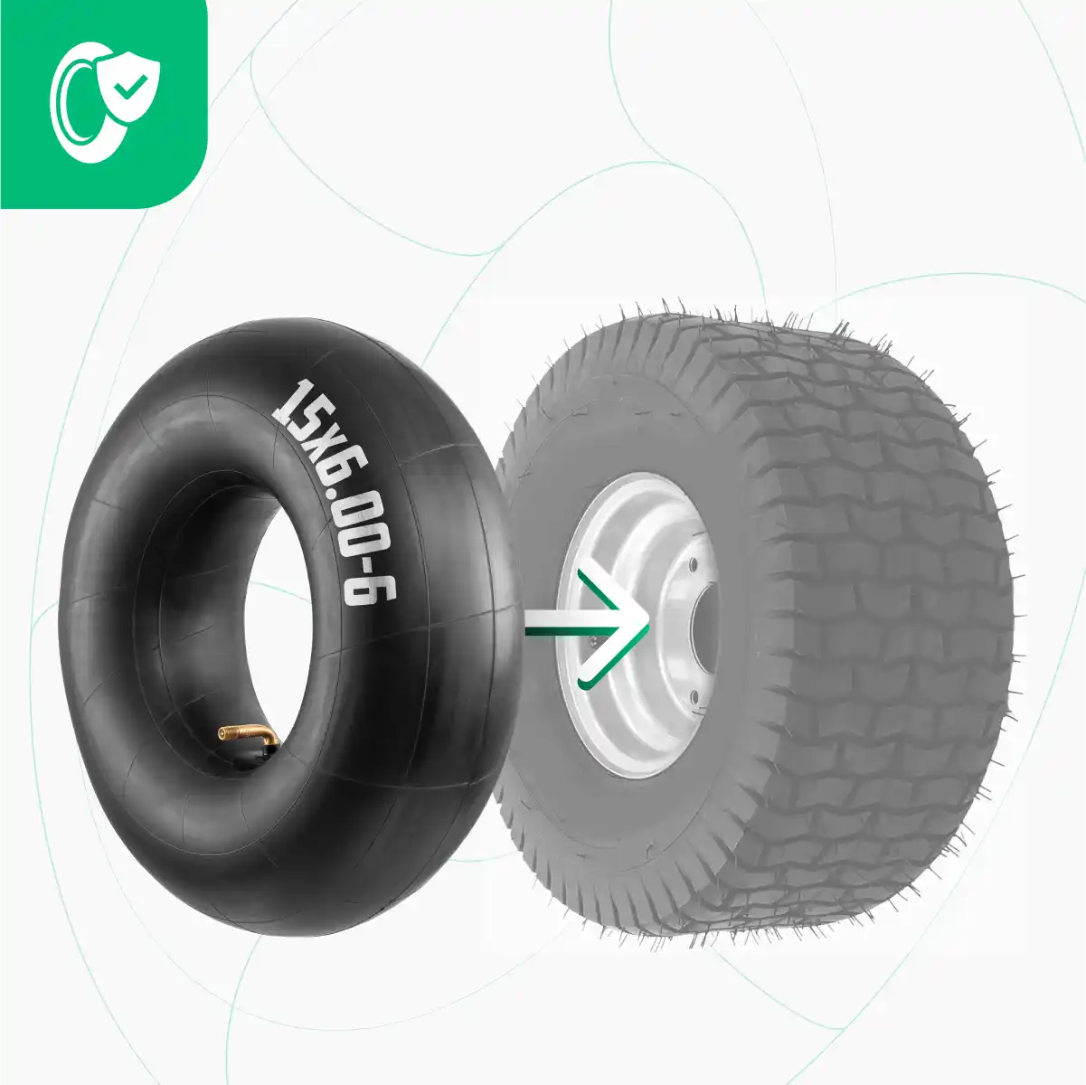 Schlauch 15x6.00-6 Rasenmäher mit abgewinkeltem Ventil