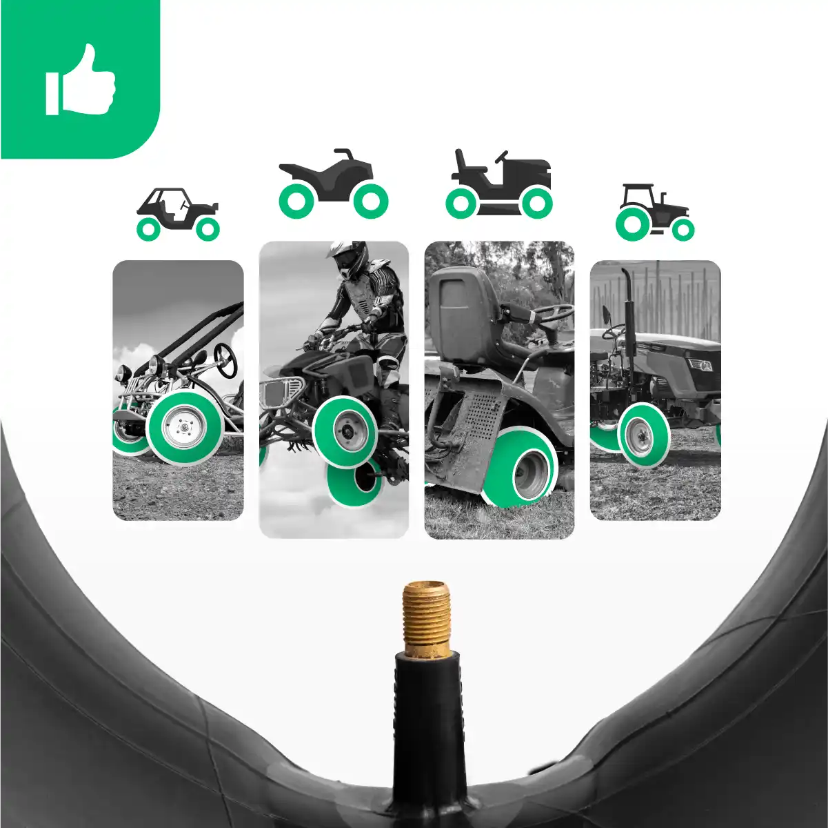 Schlauch 16x6.50-8 Quad gerade Ventil