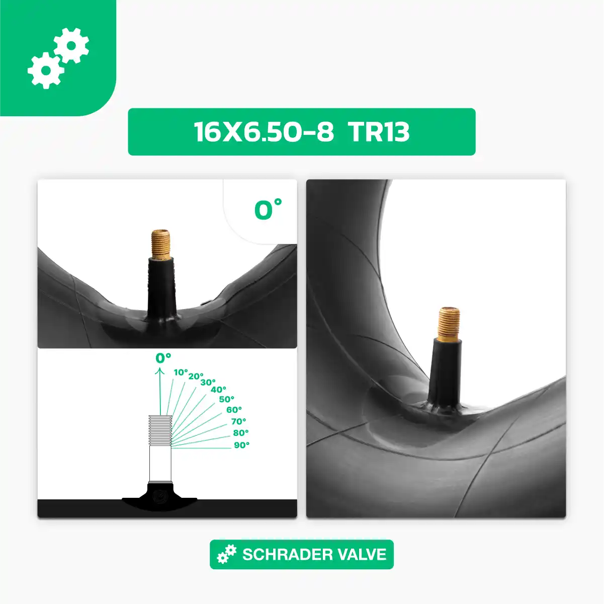 Schlauch 16x6.50-8 Traktor gerade Ventil