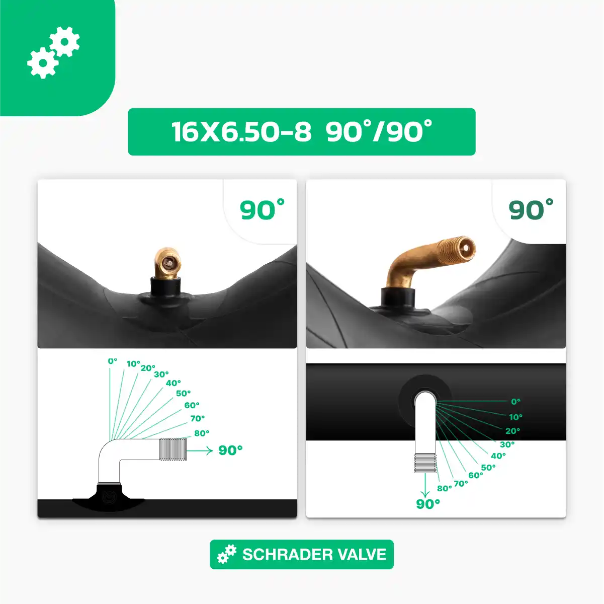 Schlauch 16x6.50-8 gebogenes Ventil Rasenmähertraktor