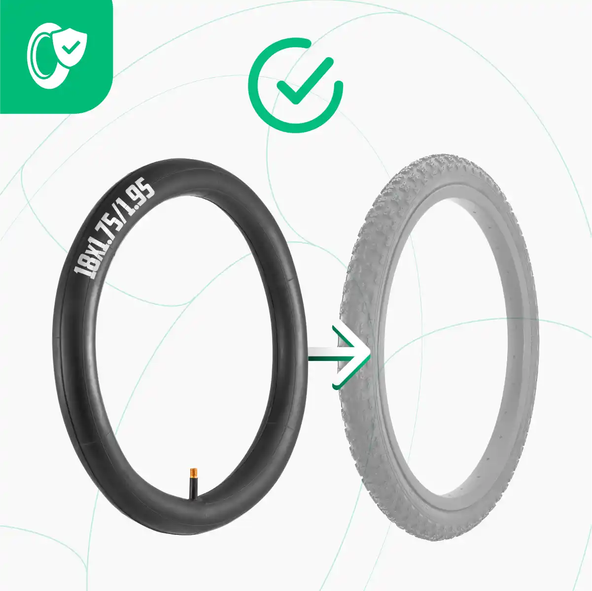 Schlauch 18 Zoll gerades Ventil