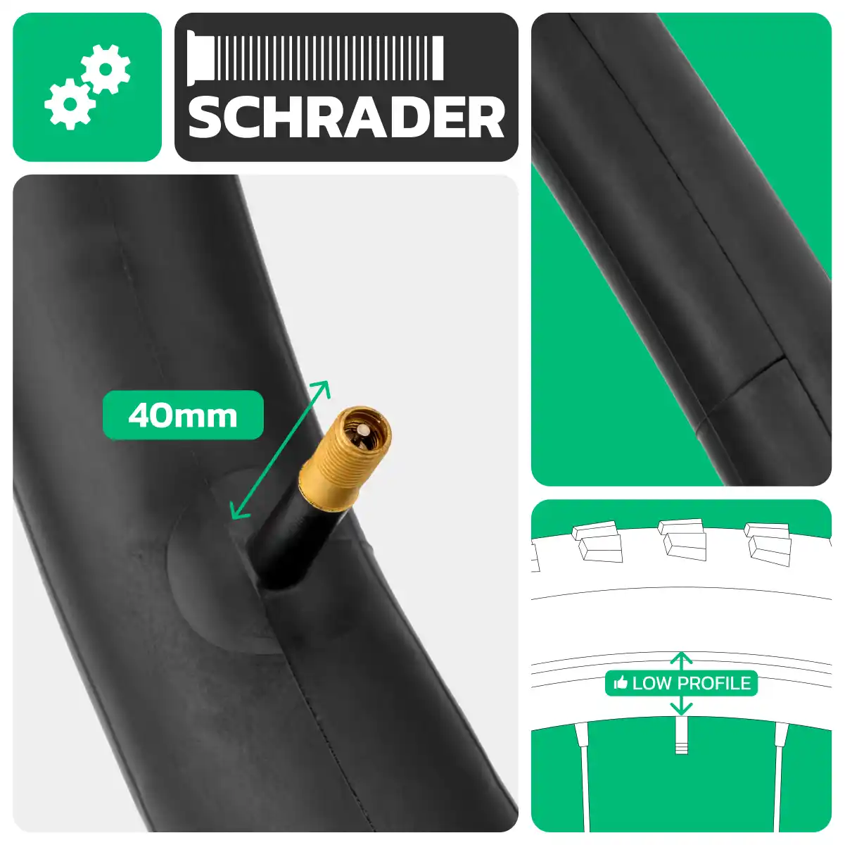 Fahrradschlauch 20 Zoll Schrader 40 mm Kinderfahrrad 20x1.50 > 1.75