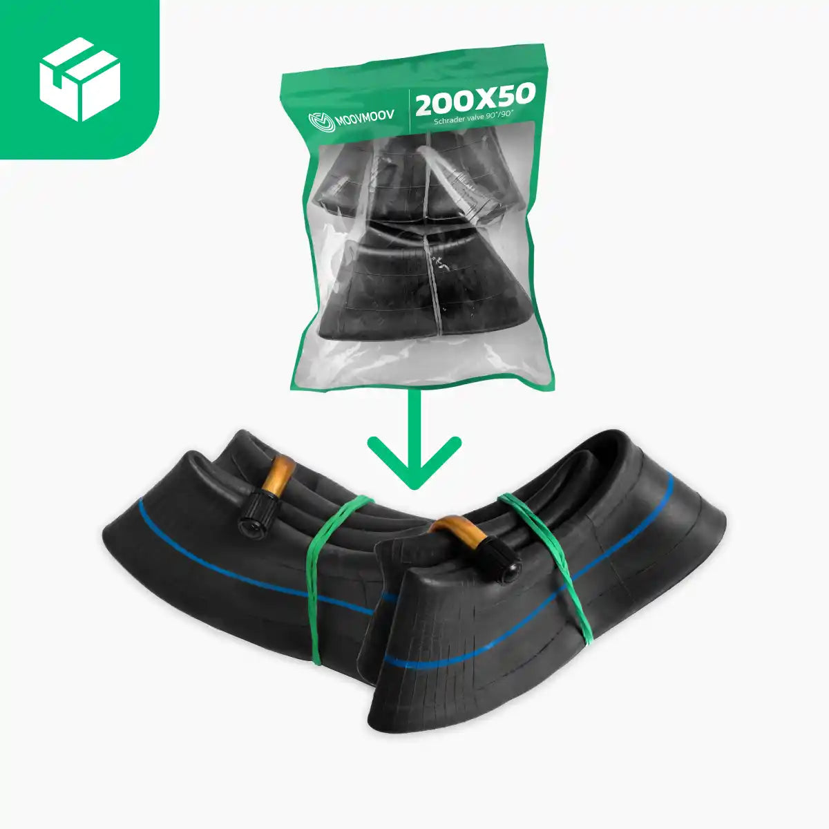 Schlauch 200 x 50 Roller gewinkeltes Ventil