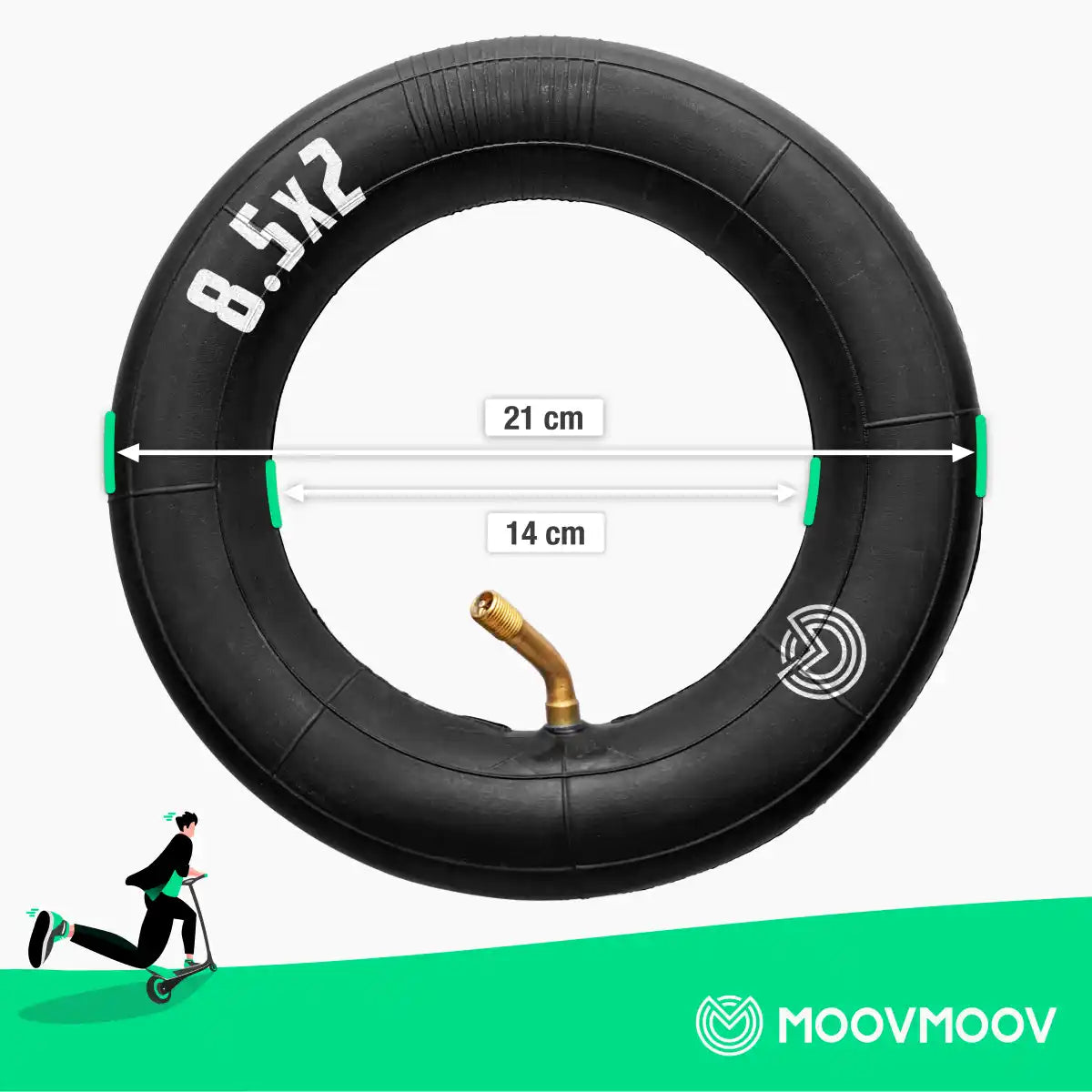 Schlauch 8.5x2 Elektroroller mit abgewinkeltem Ventil