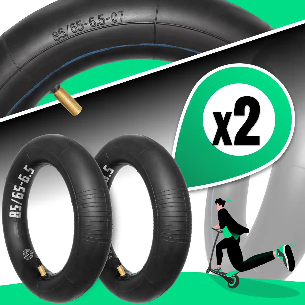 Schlauch 85 65 6 5 Elektroscooter gerade Ventil