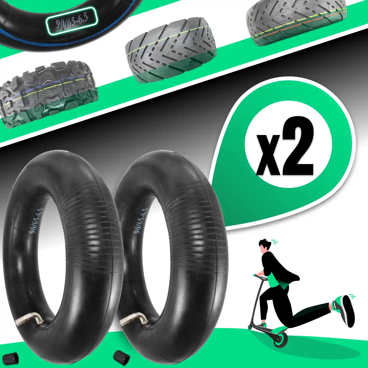 Schlauch 90/65-6.5 Elektroroller gewinkeltes Ventil