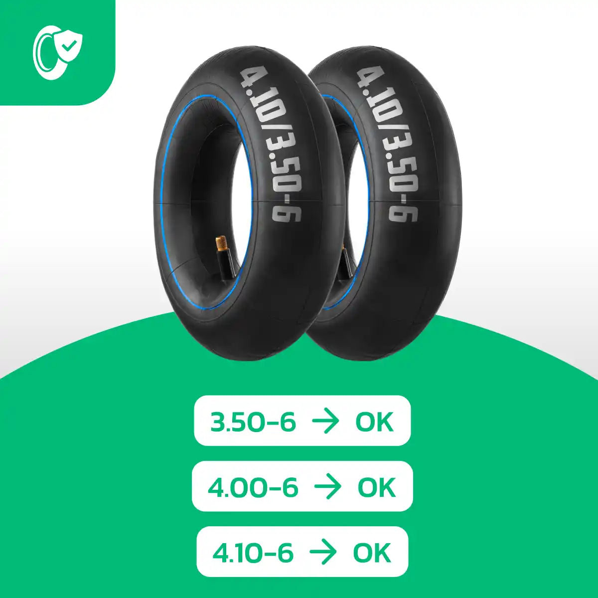 Schlauch für Wagen 3.50-6 mit geradem Ventil