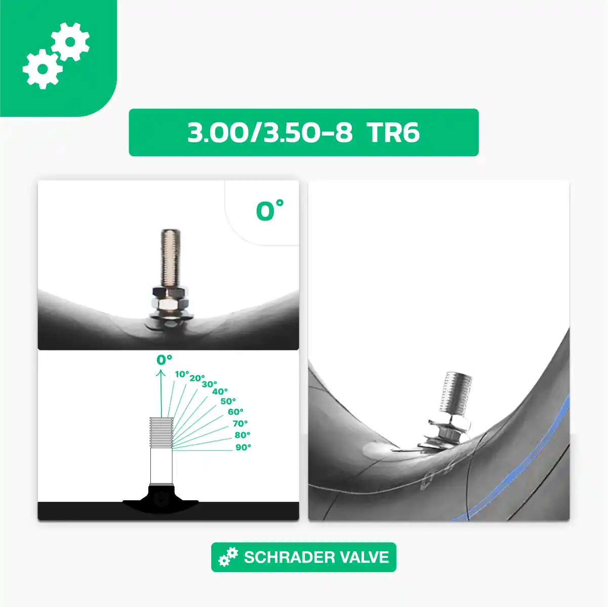 Karten-Schlauch 3 00 3 50 gerade Ventil