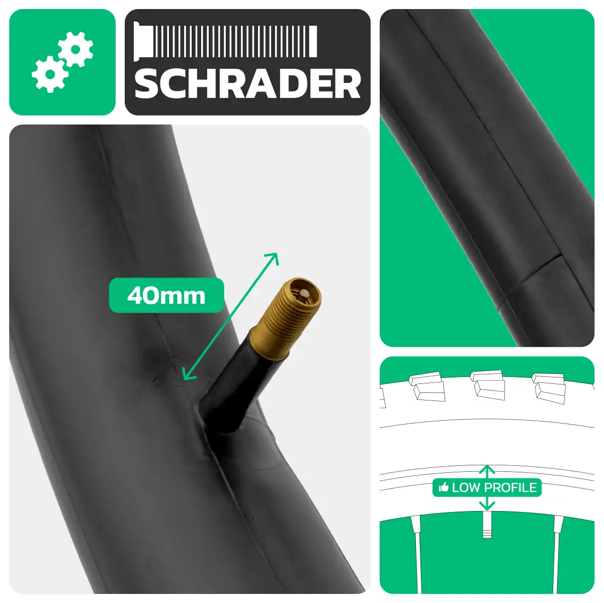 Fahrradschlauch 20x2.50 > 3.00 Schrader-Ventil