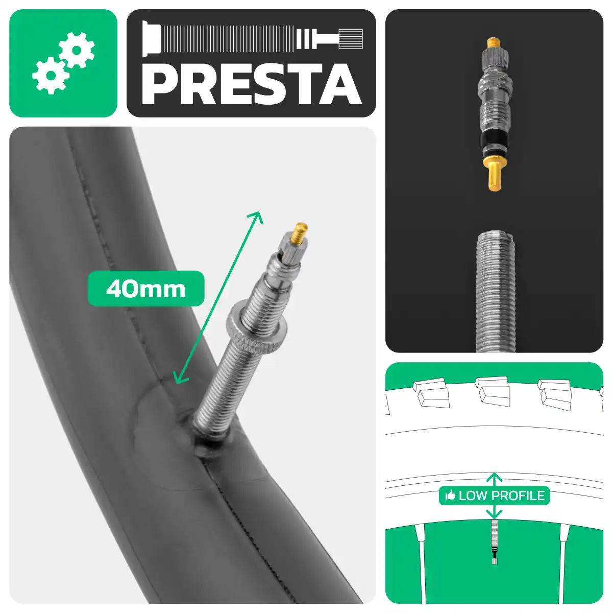 Fahrradschlauch 24x1.50 > 1.85 Presta-Ventil 40mm