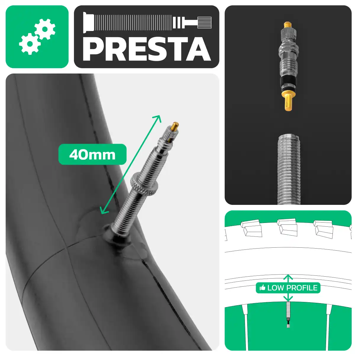 Fahrradschlauch für 26x2.15 > 2.40 Presta-Ventil 40mm