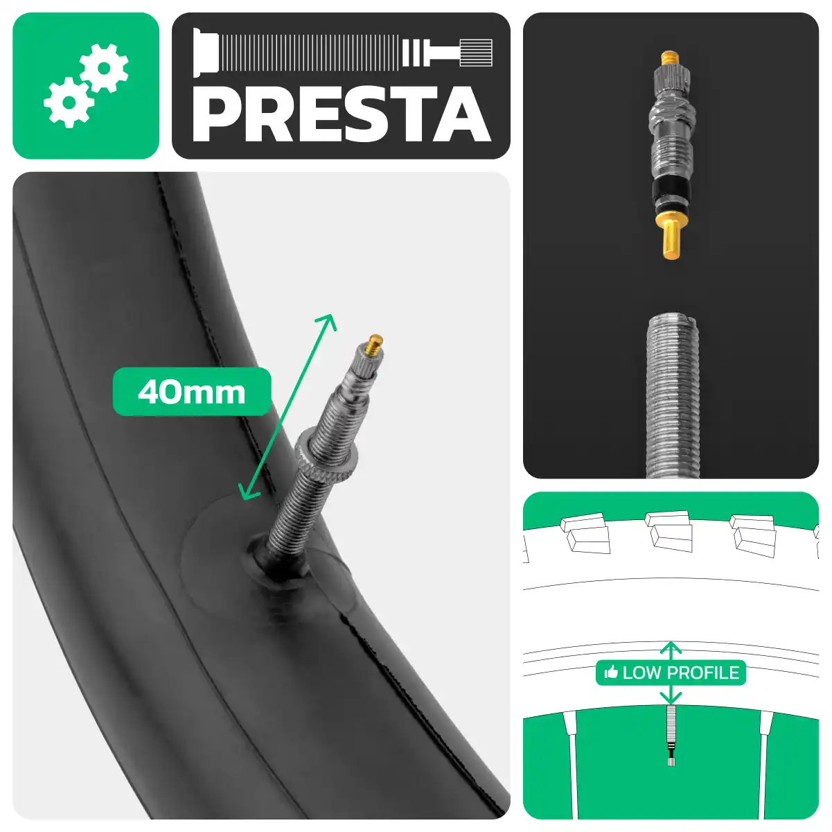 Schlauch für Fahrrad 26x2.50 > 3.00 Presta-Ventil 40mm