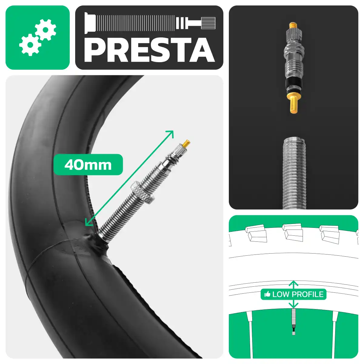 Fahrradschlauch 29x1.75 > 1.95 Presta-Ventil 40mm