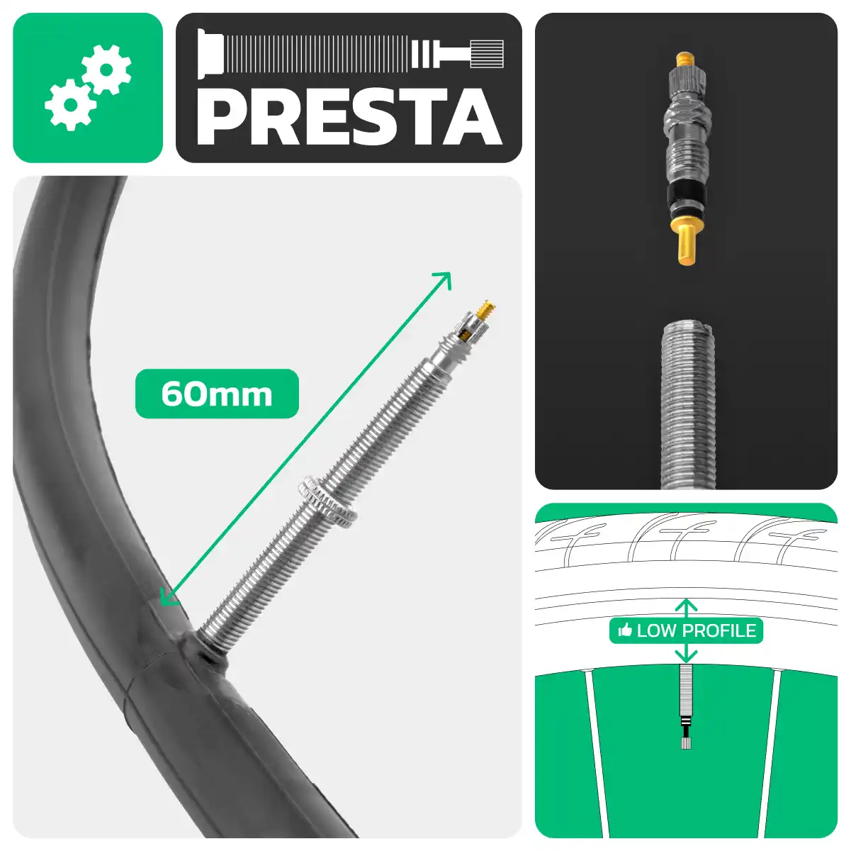 Fahrradschlauch für 700cx18-25 Presta-Ventil 60mm