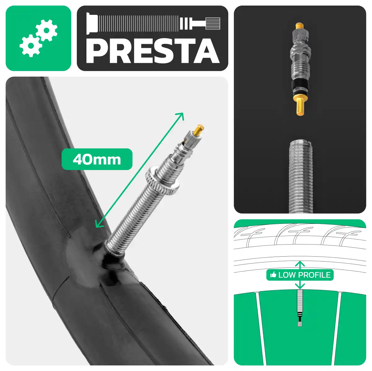 Fahrradschlauch für 700cx28-32 Presta-Ventil 40 mm