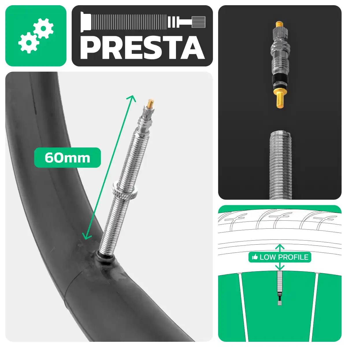 Schlauch für Fahrrad 700cx28-32 Presta-Ventil 60mm