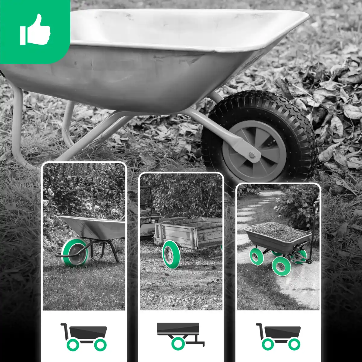 Gartentrailer-Schlauch 3.50-6 gekrümmtes Ventil