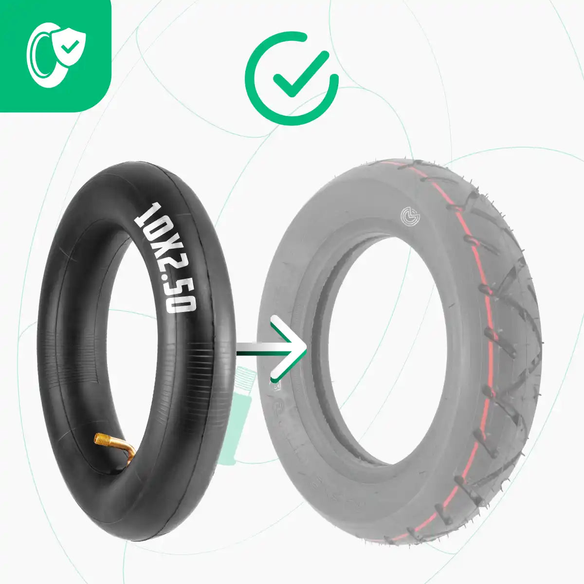 Schlauch für Elektroroller 10 Zoll 10x2.5