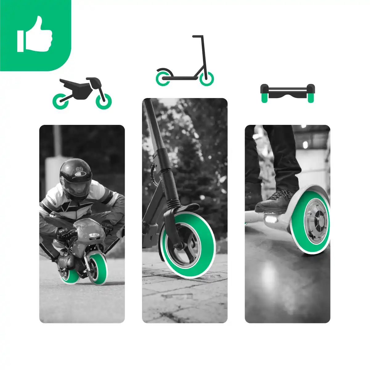 Schlauch für Tretroller 10 Zoll abgewinkeltes Ventil