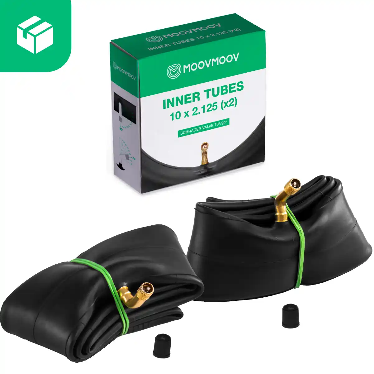 Schlauch für Roller 10x2.125 mit gebogenem Ventil