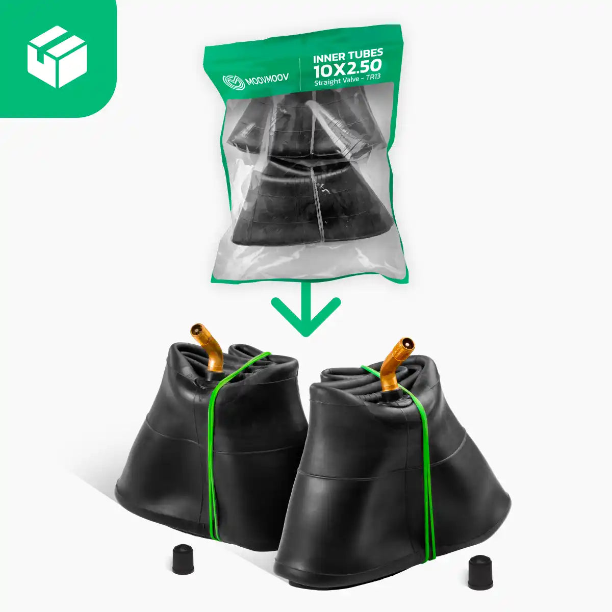 Schlauch für Elektroroller 10x2,5 mit abgewinkeltem Ventil