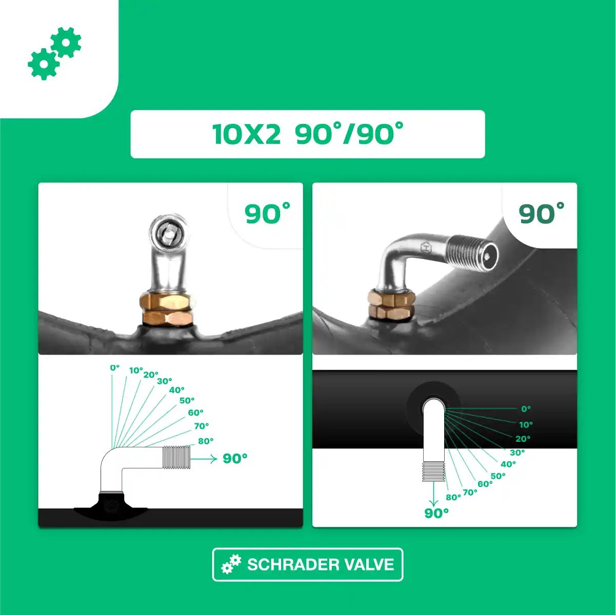 Schlauch für Elektroroller 10 Zoll Ventil 90
