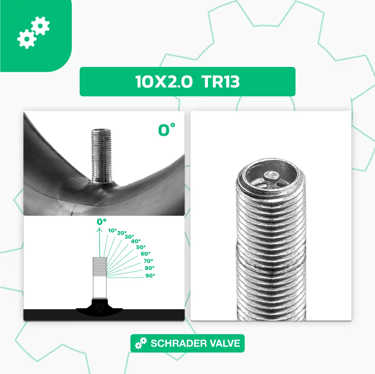 Schlauch für Elektrotretroller 10 Zoll gerade Ventil.