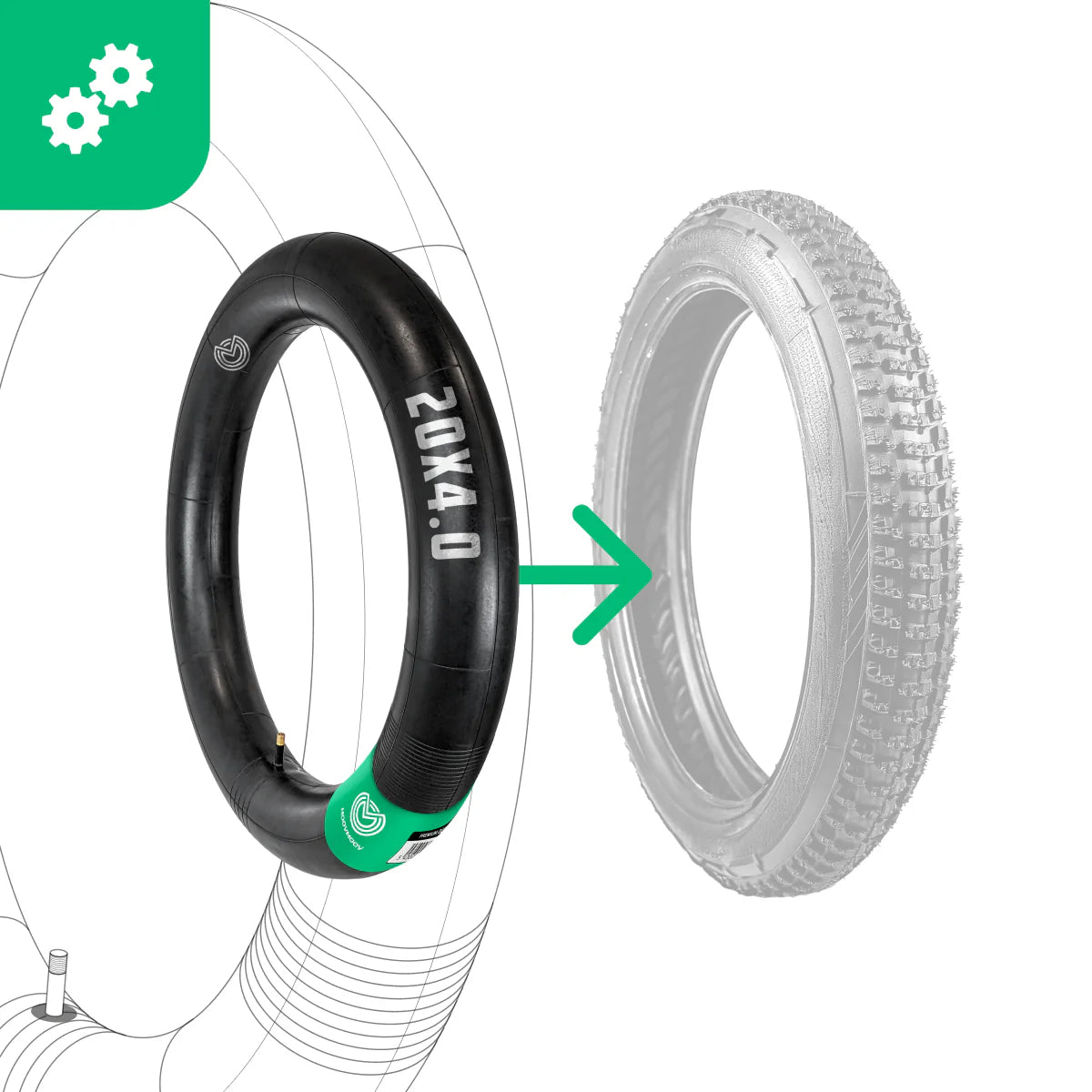 Fahrradschlauch 20 x 4 dicker Fahrradreifen