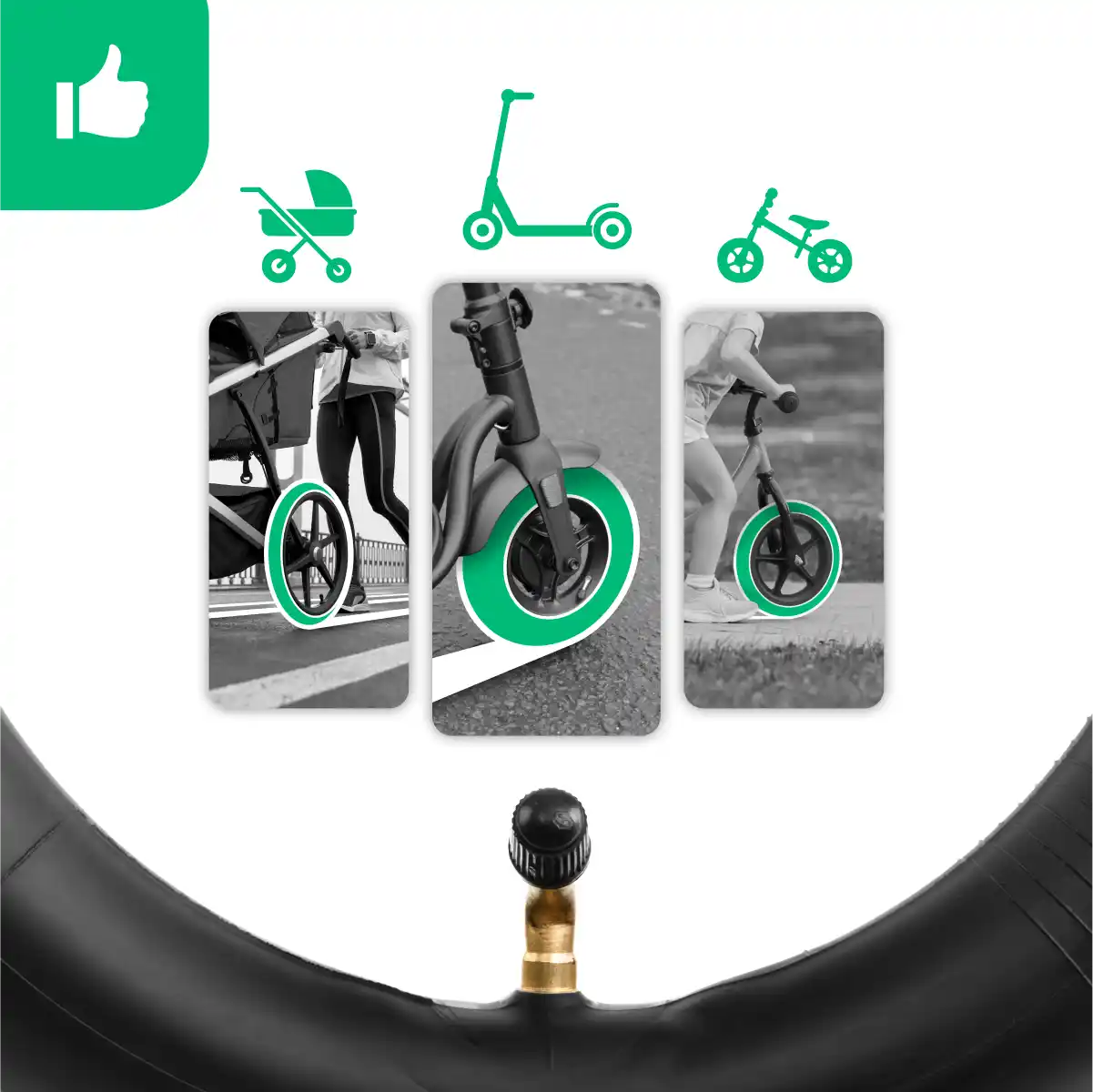 Luftkammer 10 Zoll gewinkeltes Ventil 10x2.125