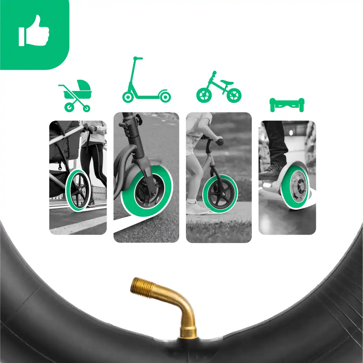 Luftkammer 10 Zoll abgewinkeltes Ventil 70