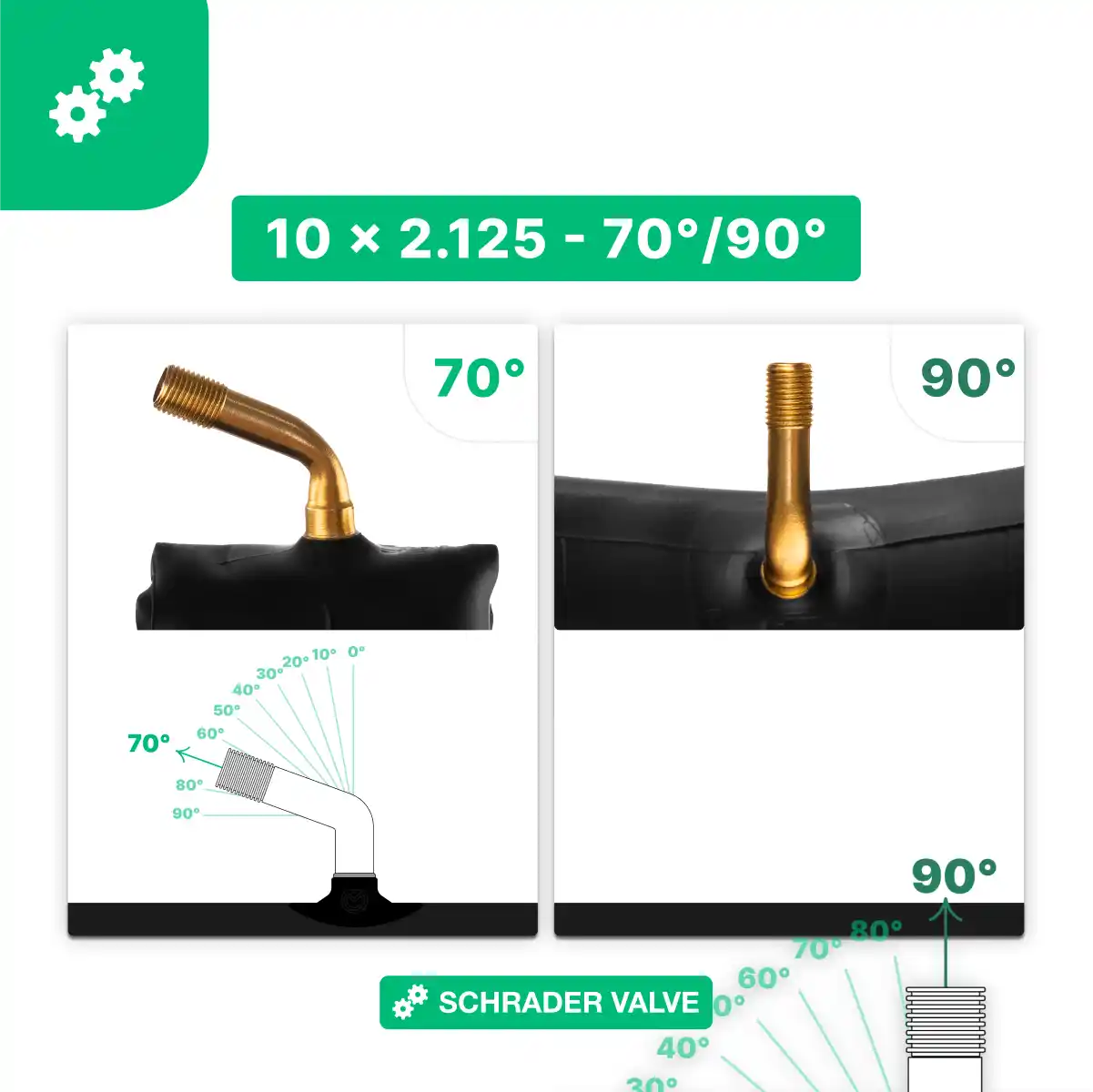 Luftschlauch Tretroller 10x2.125 Ventil 70