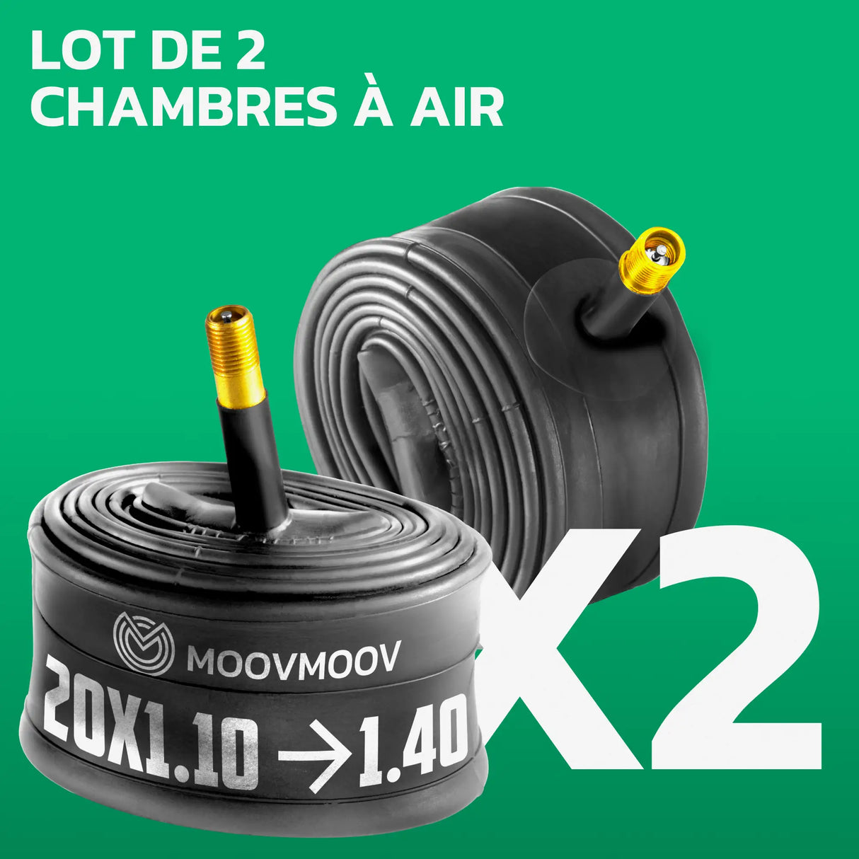 Lot de 2 chambres à air 20 pouces MoovMoov