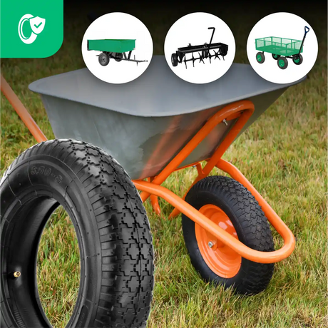 Reifen 3.50-8 Garten mit Schlauch ventileinsatz rechts