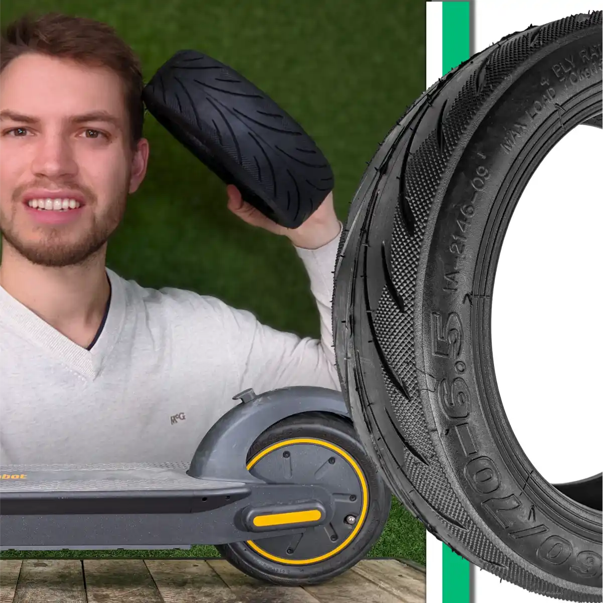 Reifen 60 70 6 5 schlauchlos gelbeständig mit Ventil