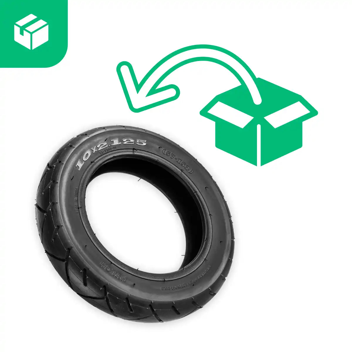 Aufblasbarer Reifen 10x2.125