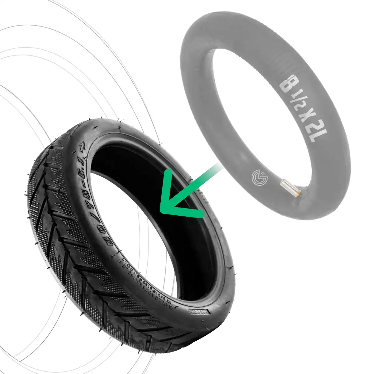 Aufblasbarer Reifen Elektro-Scooter 50 75 6 1