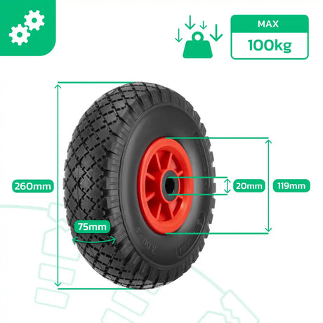 Vollgummireifen 3.00-4 Bohrung 20mm