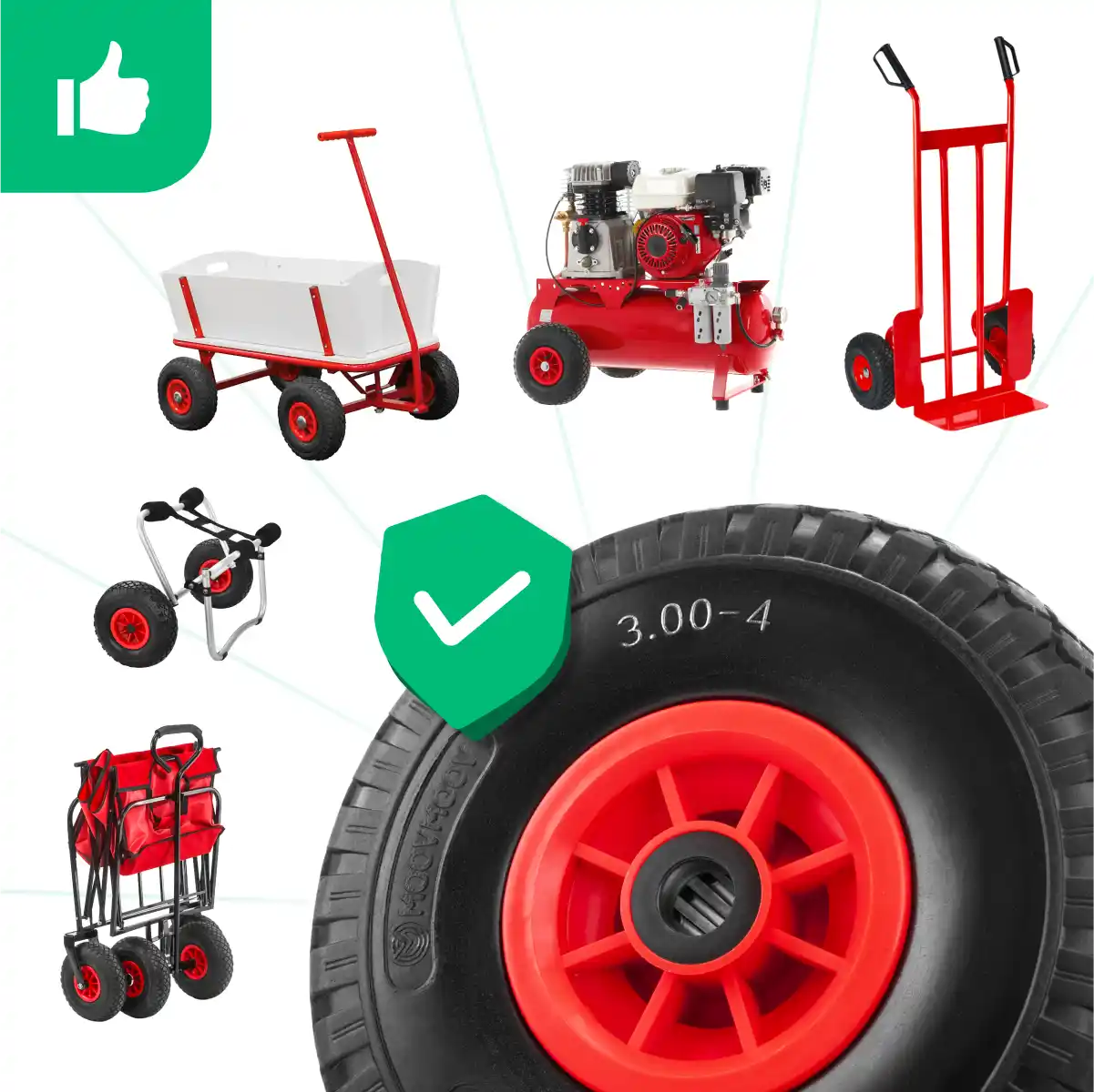 Vollgummireifen 3.00-4 Sackkarre Bohrung 20mm