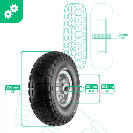 Vollgummireifen 4.10/3.50-4 Stahlfelge Bohrung 20mm