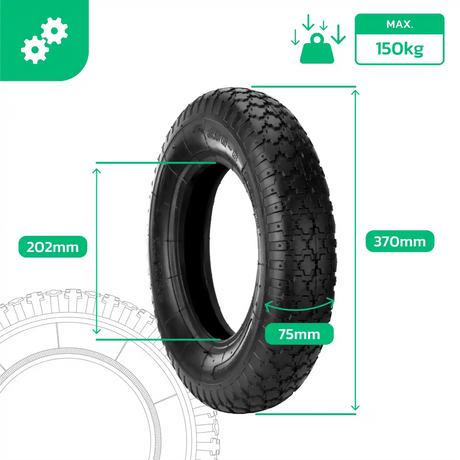 Rad 3.50-8 Garten Schubkarre mit Schlauch gerades Ventil