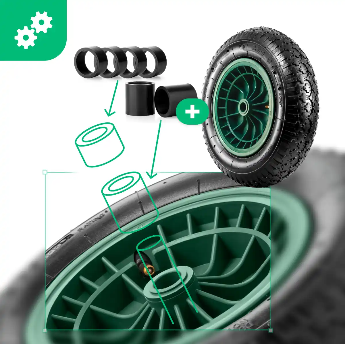 Schubkarrenrad 3.50-8