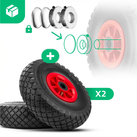 Aufblasbares Rad 3.00-4 Felge PVC Bohrung 20mm