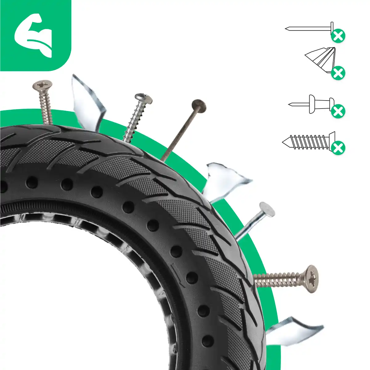 Unplattbarer Reifen 10 Zoll Elektroroller