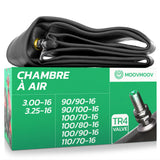Chambre à air moto 16 pouces MoovMoov pour pneus 90/90-16 à 3.25-16, valve TR4