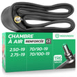 Chambre à air 19 pouces MoovMoov pour pneus de 70/90-19 à 2.75-19, valve Schrader TR6