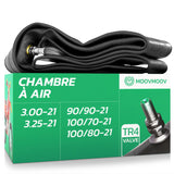 Chambre à air moto 21 pouces MoovMoov pour pneus de 90/90-21, 100/70-21, 100/80-21 et 3.00-21, valve TR4