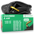 Chambre à air moto 10 pouces MoovMoov pour pneus de 110/90-10, 110/100-10, 120/80-10, 120/90-10, 130/70-10, 130/80-10, 130/90-10, 4.00-10 et 4.50-10, valve JS87C