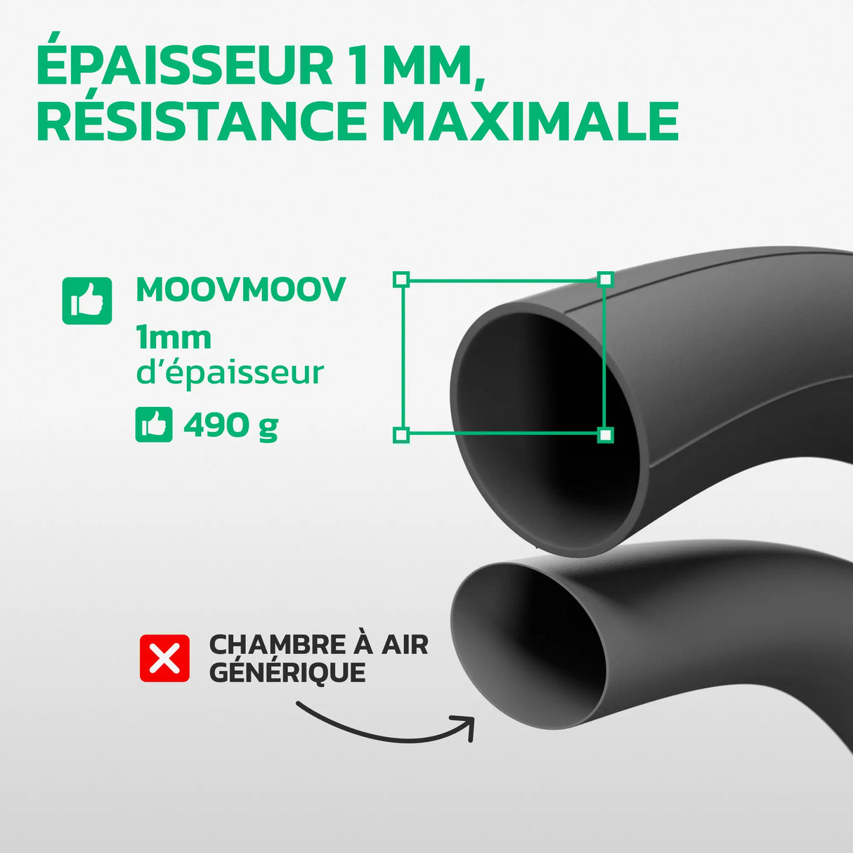 Chambre à air Fatbike 20x4.0 en caoutchouc renforcé MoovMoov